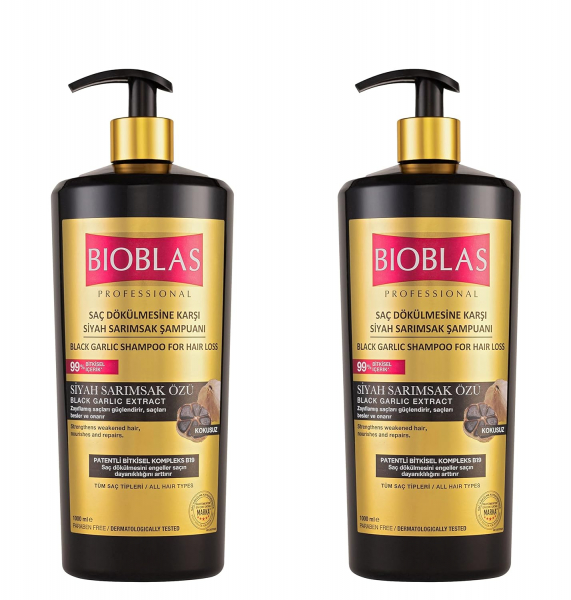 2 x Bioblas Schwarzer Knoblauch Shampoo 1000 ml